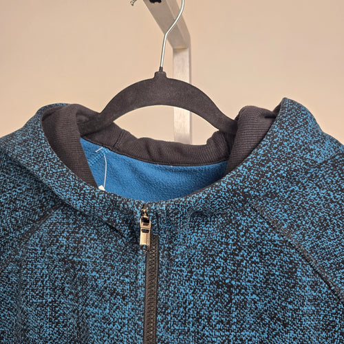 Lululemon Best Coast Hoodie Trek Texture Blue Black Full Zip Size XL