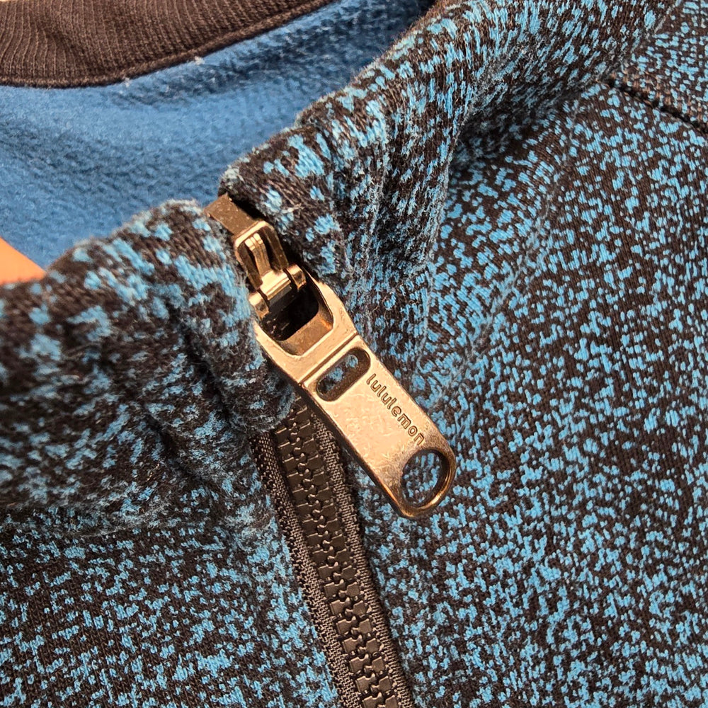Lululemon Best Coast Hoodie Trek Texture Blue Black Full Zip Size XL