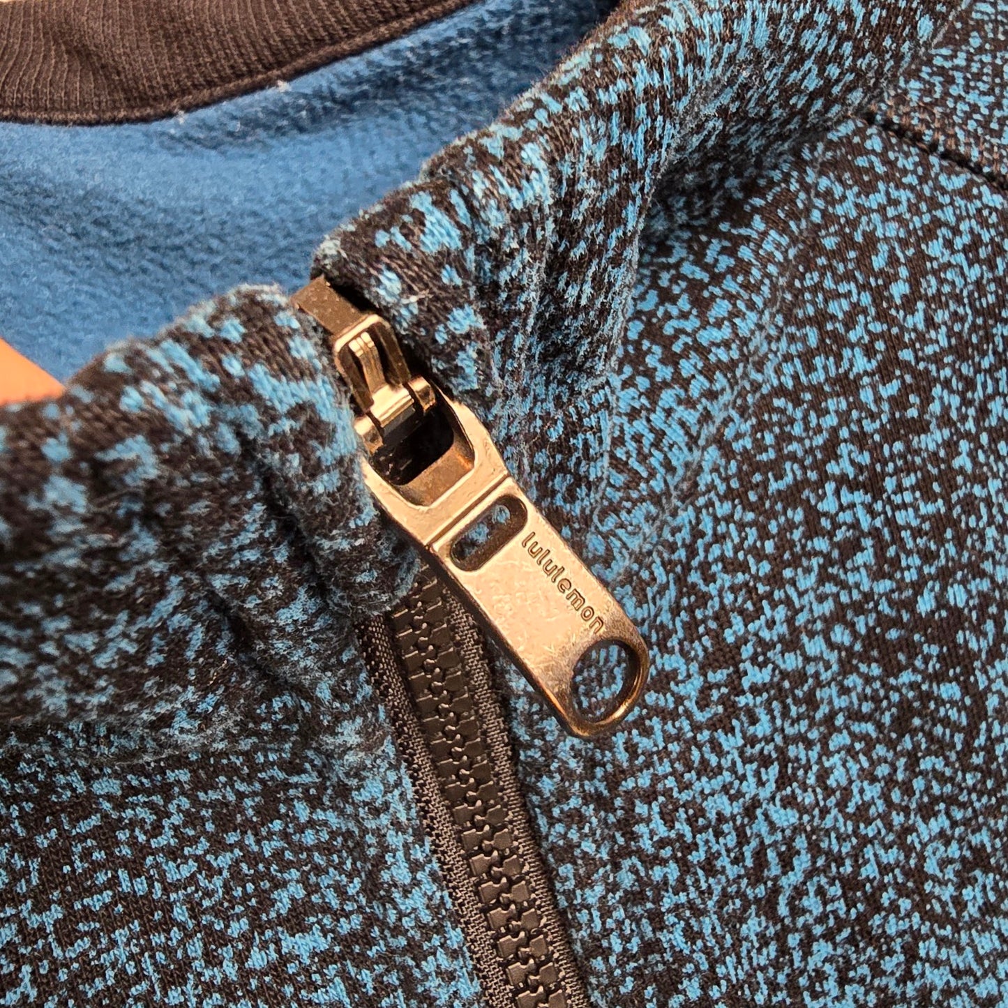 Lululemon Best Coast Hoodie Trek Texture Blue Black Full Zip Size XL