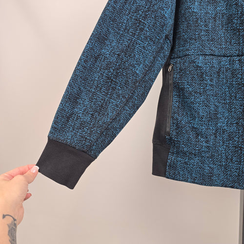 Lululemon Best Coast Hoodie Trek Texture Blue Black Full Zip Size XL