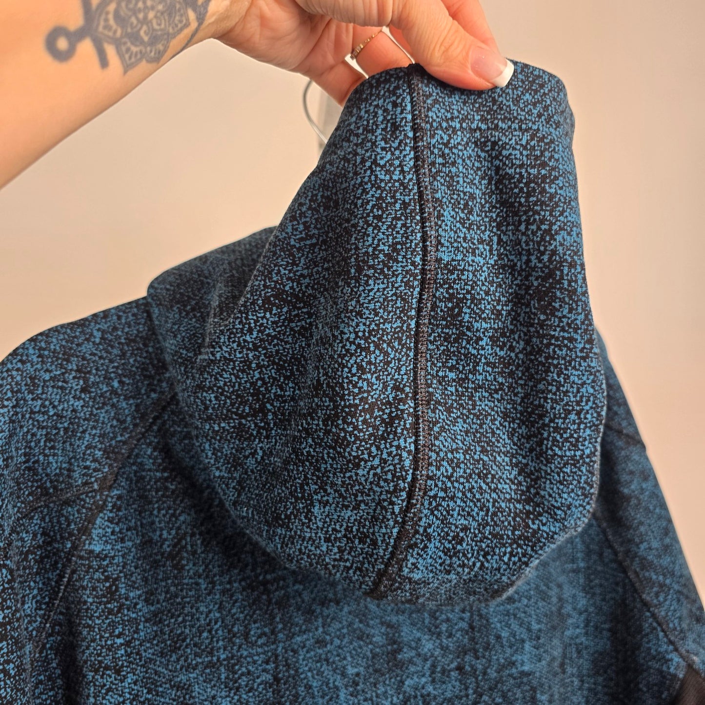 Lululemon Best Coast Hoodie Trek Texture Blue Black Full Zip Size XL