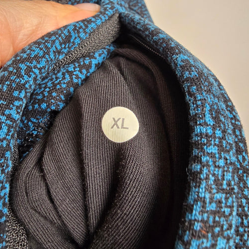 Lululemon Best Coast Hoodie Trek Texture Blue Black Full Zip Size XL