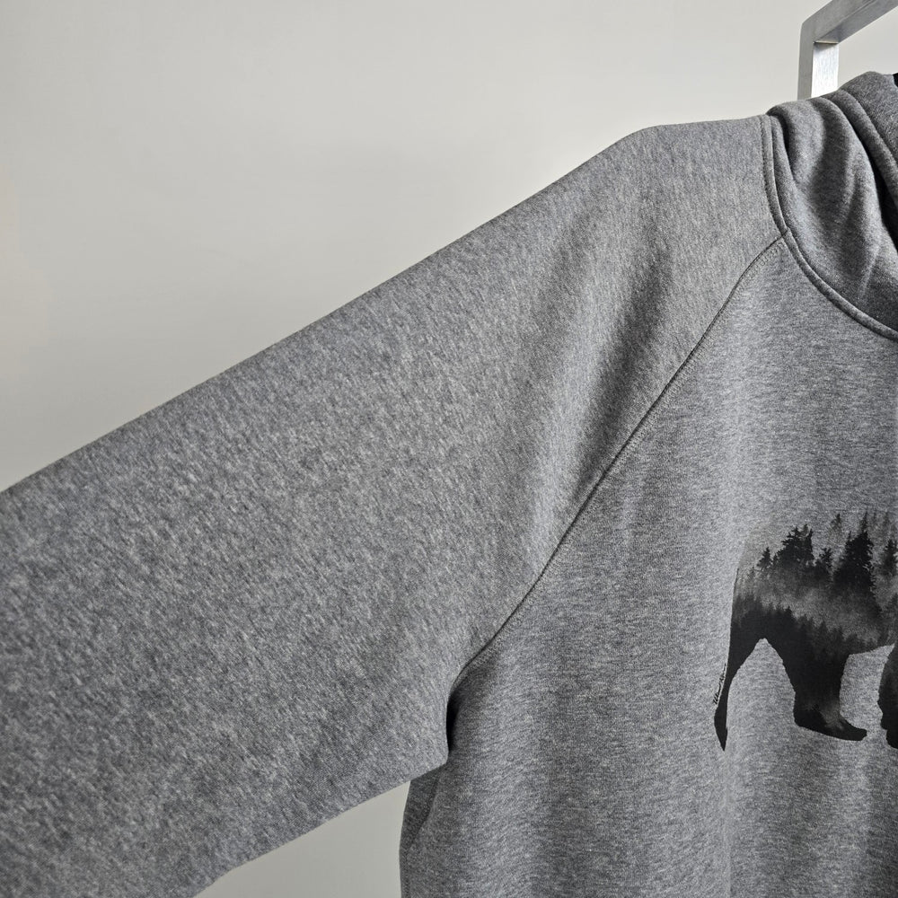 WindRiver Heritage 2XL Grey Bear Graphic Pullover Hoodie