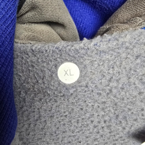 Lululemon Full Zip Fleece Lined Hoodie Blue Gray Striped XL
