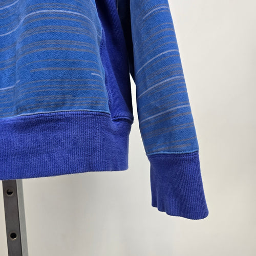Lululemon Full Zip Fleece Lined Hoodie Blue Gray Striped XL