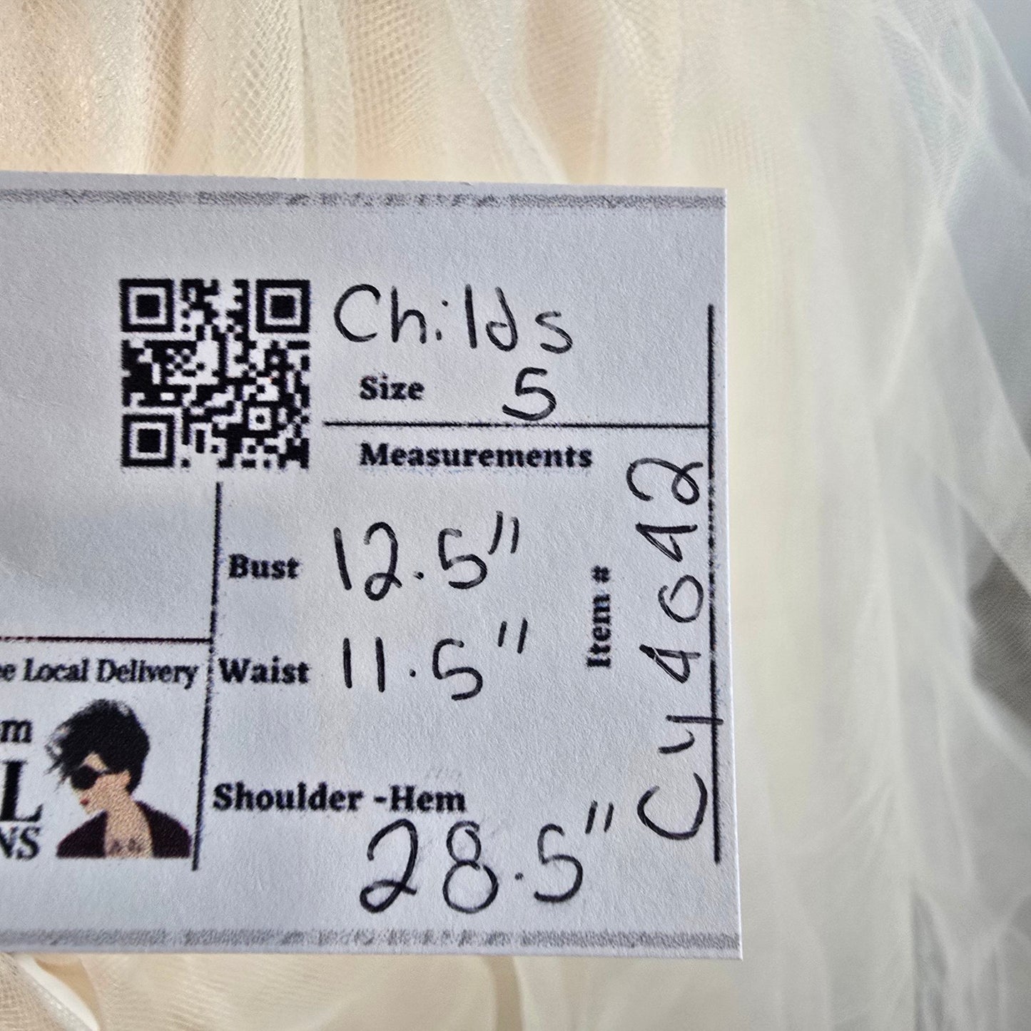 Miama Ivory Lace & Tulle Flower Girls Dress Size 5 Special Occasion