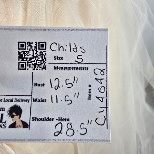 Miama Ivory Lace & Tulle Flower Girls Dress Size 5 Special Occasion