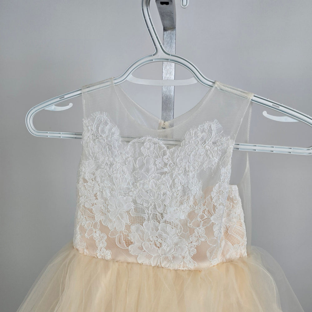 Miama Ivory Lace & Tulle Flower Girls Dress Size 5 Special Occasion