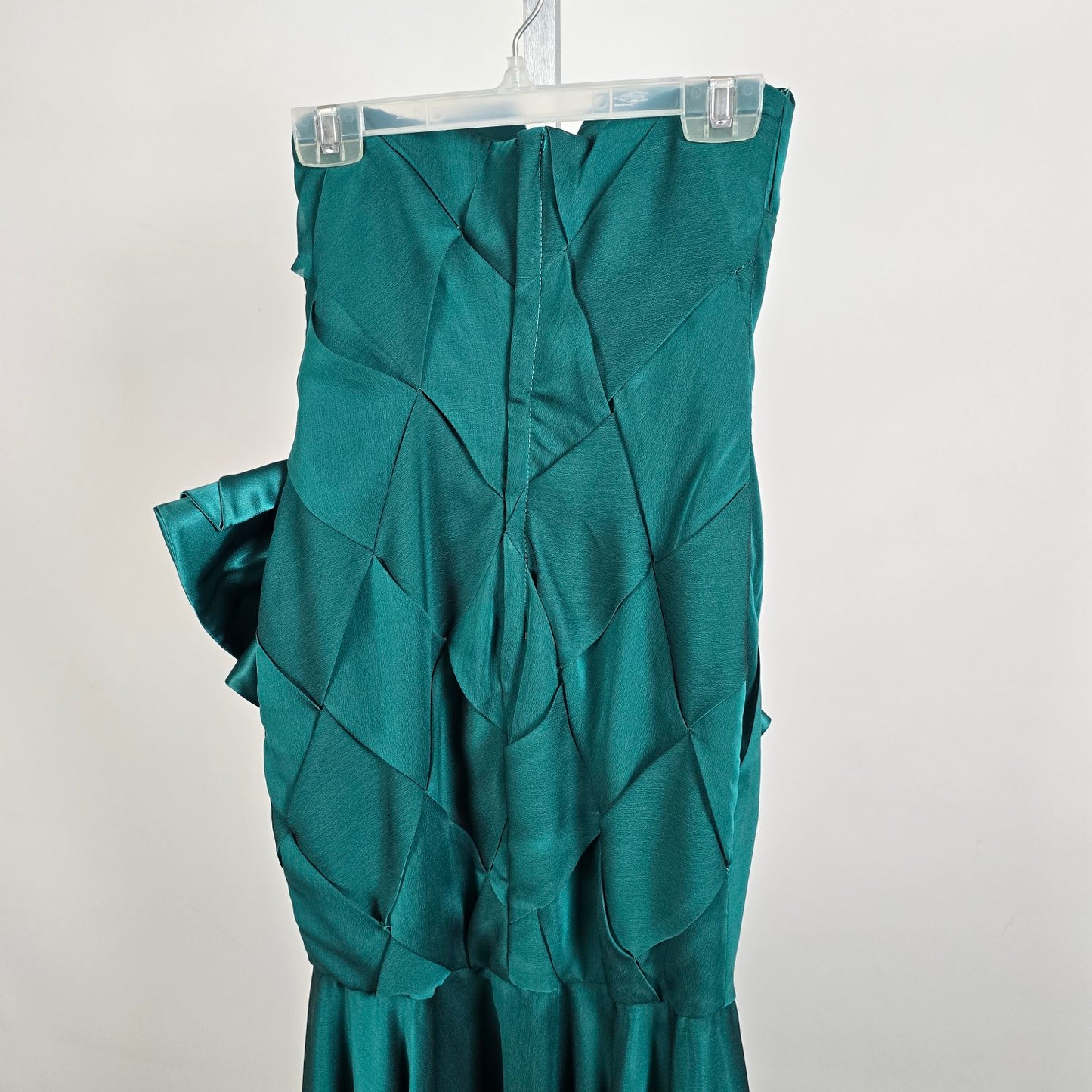 Vintage Teal Strapless Cocktail Event Dress With Oversized Bow Detail Size XS