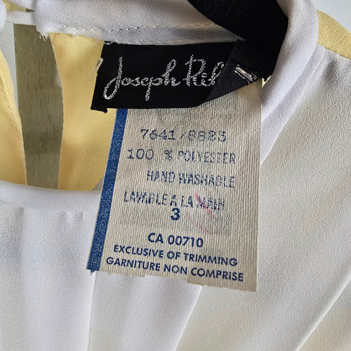 Vintage Joseph Ribkoff Yellow Chiffon Belted Dress Size 3