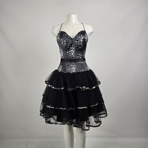 Jora Collection Black White Polka Dot Tulle Party Dress XS