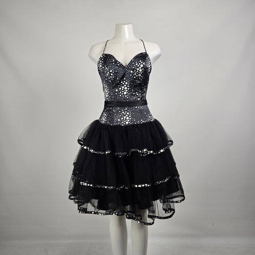 Jora Collection Black White Polka Dot Tulle Party Dress XS