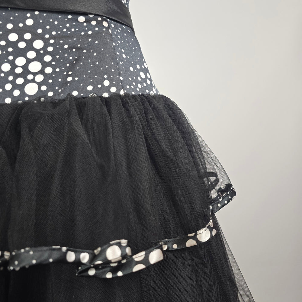 Jora Collection Black White Polka Dot Tulle Party Dress XS