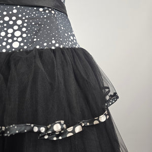 Jora Collection Black White Polka Dot Tulle Party Dress XS