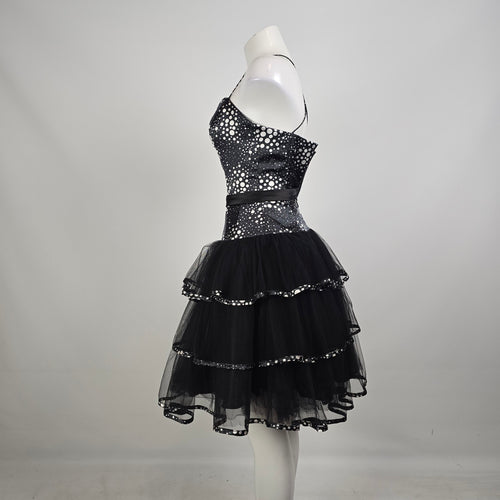 Jora Collection Black White Polka Dot Tulle Party Dress XS
