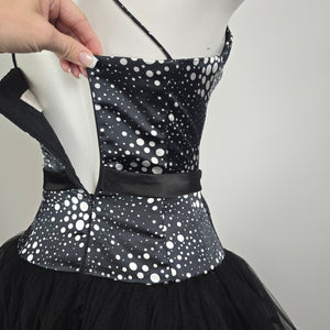 Jora Collection Black White Polka Dot Tulle Party Dress XS