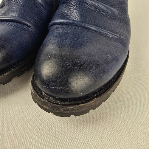 John Fluevog Malcolm 2.0 Blue Leather Ankle Boots Size 11