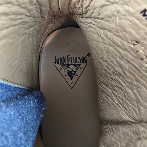 John Fluevog Malcolm 2.0 Blue Leather Ankle Boots Size 11