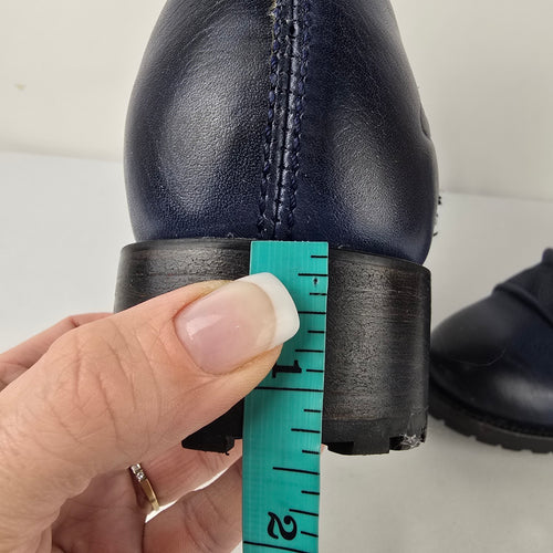 John Fluevog Malcolm 2.0 Blue Leather Ankle Boots Size 11