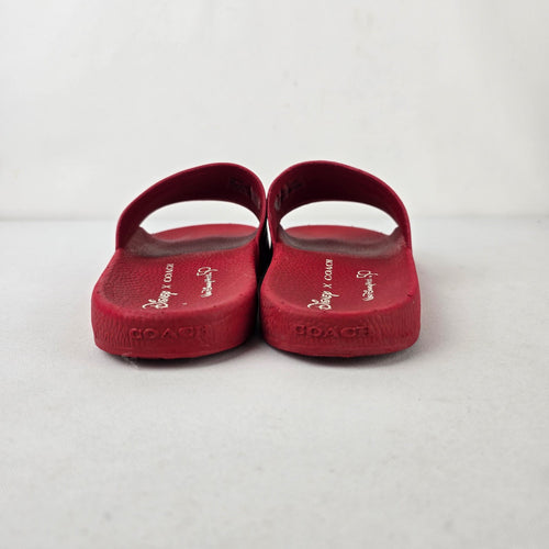 Coach x Disney Walt Disney World Red Slide Sandals Mickey Minnie Size 9