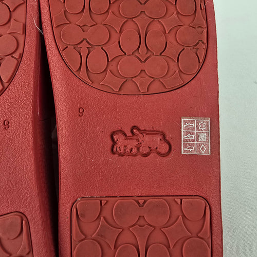 Coach x Disney Walt Disney World Red Slide Sandals Mickey Minnie Size 9