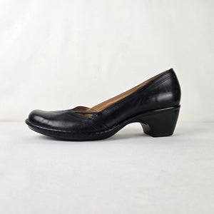 Clarks Artisan Black Leather Comfort Pumps Heels Size 11