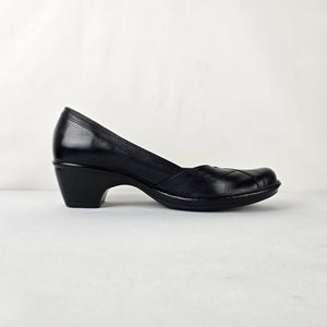 Clarks Artisan Black Leather Comfort Pumps Heels Size 11