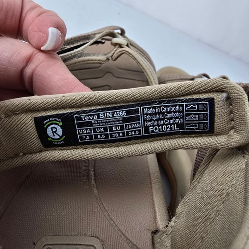 Teva Women’s Beige Sport Sandals Strappy Outdoor Hiking Size 7.5