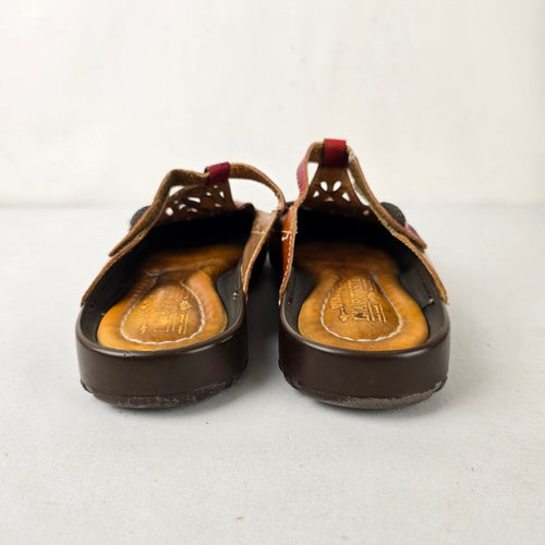 Spring Step L’Artiste Leather Floral Cutout Clog Mules Size 8
