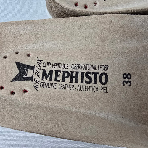 Mephisto Air-Relax White Leather Buckle Slide Sandals Size 7.5
