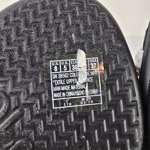Skechers Memory Foam Black White Wedge Slide Sandals Size 8