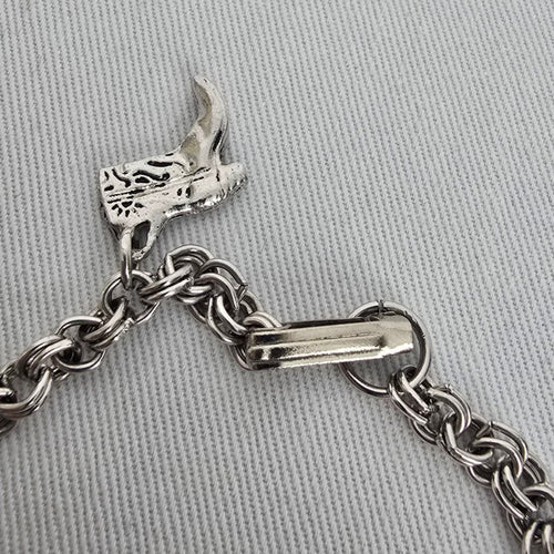 Vintage Hong Kong Western Charm Bracelet – Silver Tone Cowboy Horseshoe Hat Charms