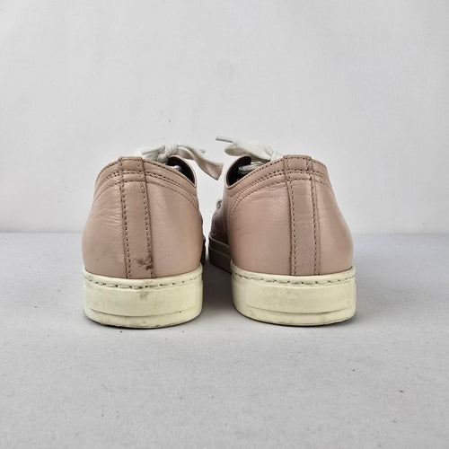 Boemos Italy Pink Leather Glitter Toe Cap Sneakers Size 6.5 Made in Italy