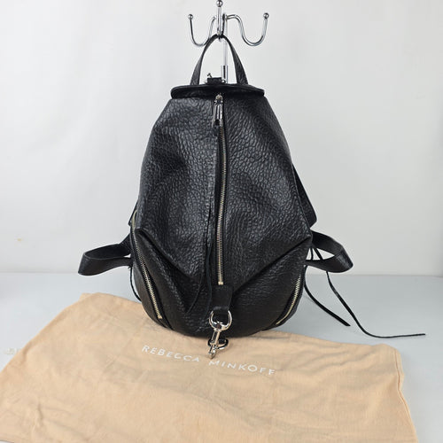 Rebecca Minkoff Black Pebbled Leather Backpack