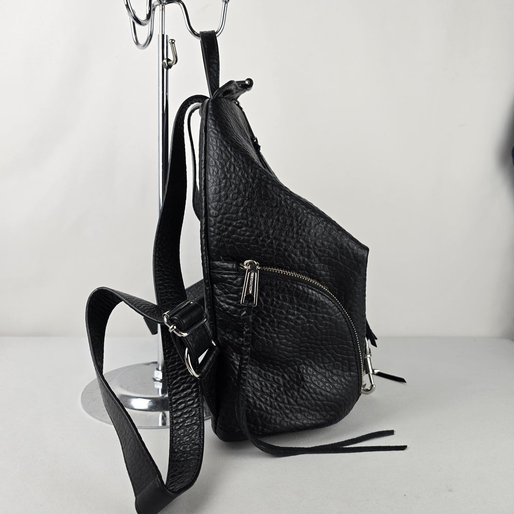 Rebecca Minkoff Black Pebbled Leather Backpack