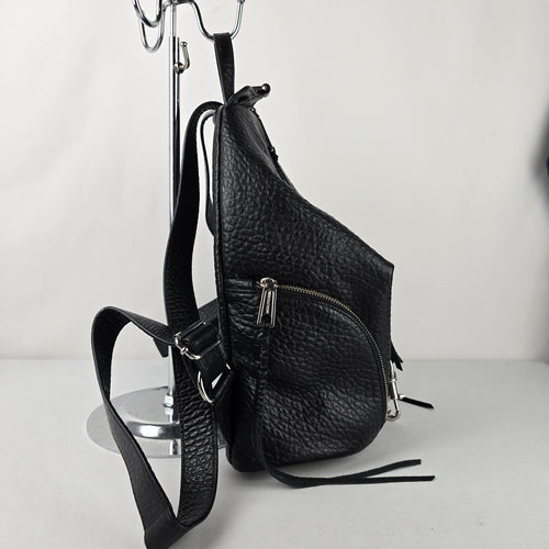 Rebecca Minkoff Black Pebbled Leather Backpack
