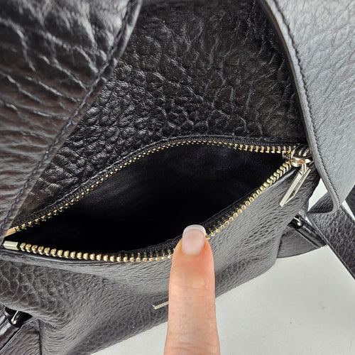 Rebecca Minkoff Black Pebbled Leather Backpack