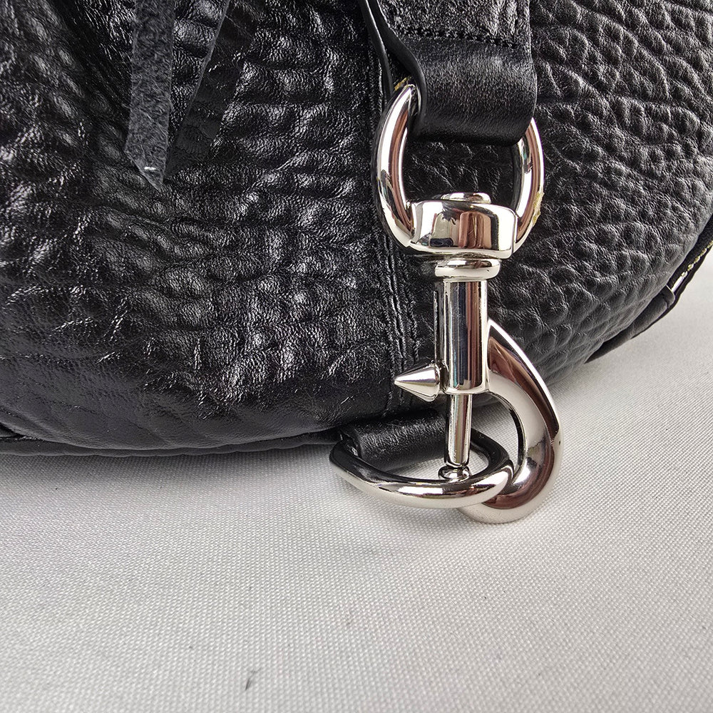 Rebecca Minkoff Black Pebbled Leather Backpack