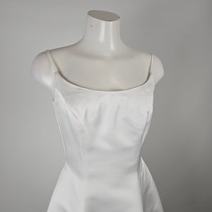 Alfred Angelo White Satin Wedding Dress with Beaded Bolero Jacket Size 8
