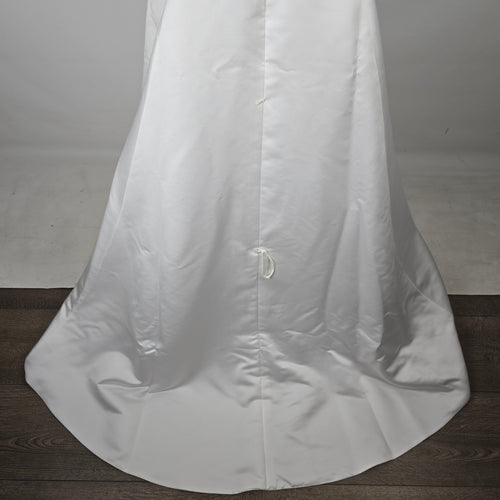 Alfred Angelo White Satin Wedding Dress with Beaded Bolero Jacket Size 8