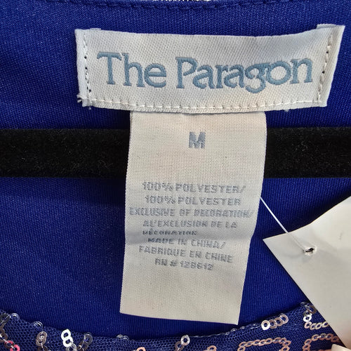 The Paragon Blue Sequin Fit & Flare Dress Size M