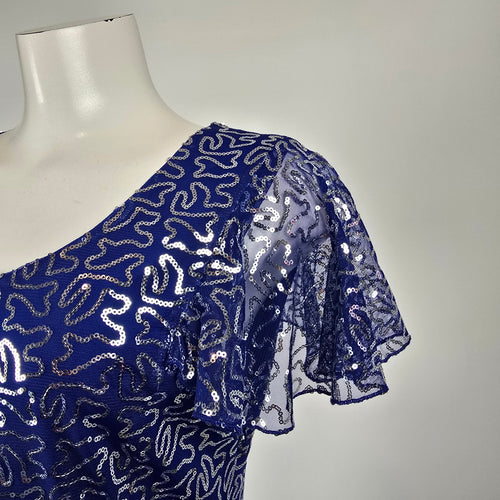 The Paragon Blue Sequin Fit & Flare Dress Size M