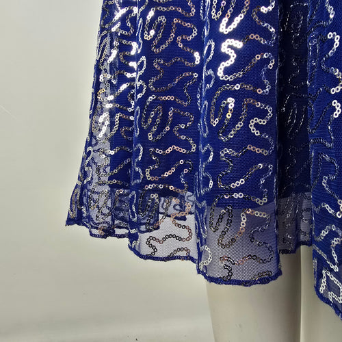 The Paragon Blue Sequin Fit & Flare Dress Size M