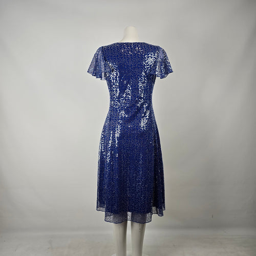 The Paragon Blue Sequin Fit & Flare Dress Size M