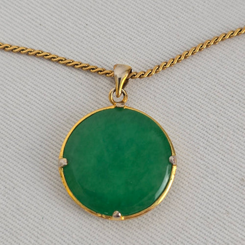 Vintage W Germany Gold Filled Green Stone Bird Pendant Necklace