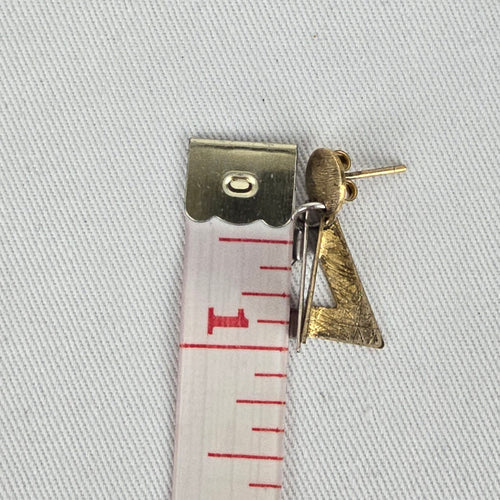 925 Mixed Metal Geometric Triangle Drop Earrings