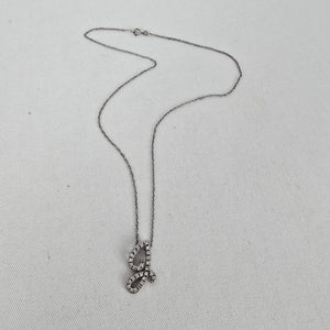 PAJ 925 Italy Sterling Silver Crystal Initial J Necklace
