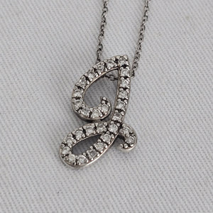 PAJ 925 Italy Sterling Silver Crystal Initial J Necklace
