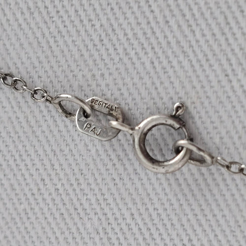 PAJ 925 Italy Sterling Silver Crystal Initial J Necklace