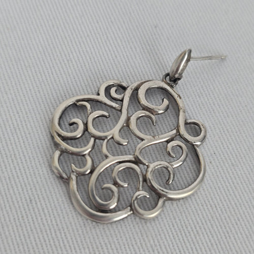 Sterling Silver 925 Open Scroll Filigree Dangle Earrings